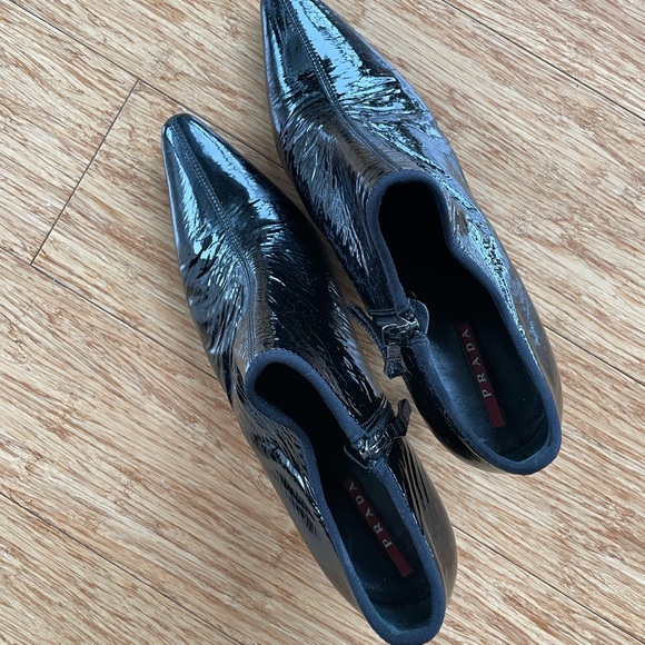 PRADA booties heel shiny black 9 - eu 40 - Picture 3 of 6
